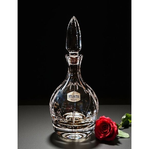 Stunning Atlantis Crystal Clear Perfume Bottle Lead Crystal Perfume - 1980s - Picture 1 of 6